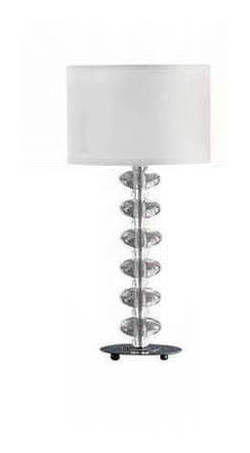 Clear Acrylic Bobble Table Lamp with White Shade.